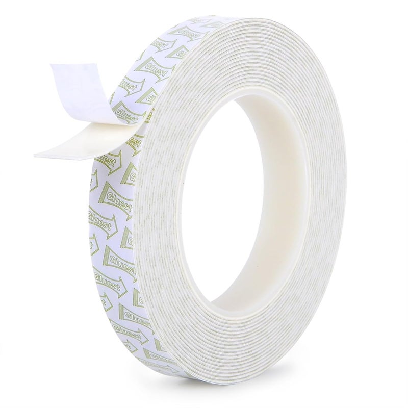 Gluest Damage Free Double Sided Tape 3/4in x 20ft, Removable Picture Hanging Strips Residue Free, Heavy Duty Mounting Tape, Wall Adhesive Strips Foam Tape Roller for Poster Carpet Rug Art Craft - Image 1